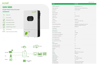 اینورتر خورشیدی آفگرید تک فاز 6 کیلووات، 48 ولت، 80 آمپر، برند Go Green، مدل GGIV 6000